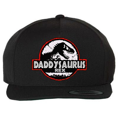Dinosaur Daddysaurus Rex Father Day For Dad Funny Gifts Idea Wool Snapback Cap