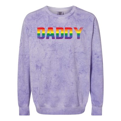 Daddy Dad Rainbow Flag Queer Lesbian Priide Csd Lgbt Gift Colorblast Crewneck Sweatshirt