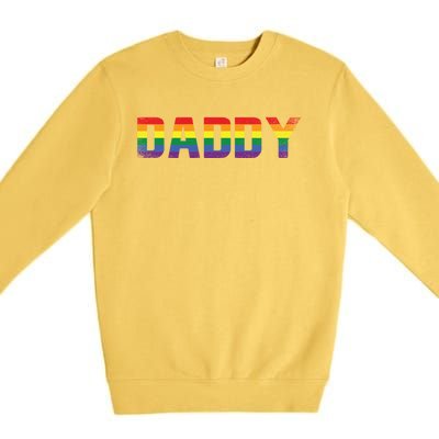 Daddy Dad Rainbow Flag Queer Lesbian Priide Csd Lgbt Gift Premium Crewneck Sweatshirt