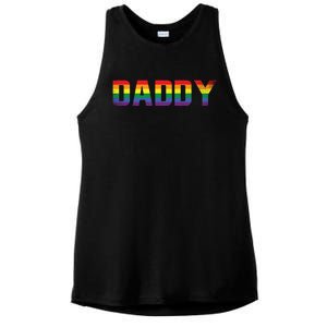 Daddy Dad Rainbow Flag Queer Lesbian Priide Csd Lgbt Gift Ladies PosiCharge Tri-Blend Wicking Tank