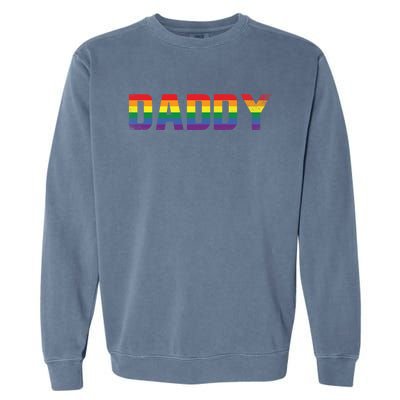 Daddy Dad Rainbow Flag Queer Lesbian Priide Csd Lgbt Gift Garment-Dyed Sweatshirt