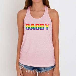 Daddy Dad Rainbow Flag Queer Lesbian Priide Csd Lgbt Gift Women's Knotted Racerback Tank