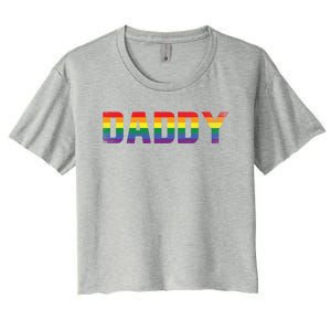 Daddy Dad Rainbow Flag Queer Lesbian Priide Csd Lgbt Gift Women's Crop Top Tee