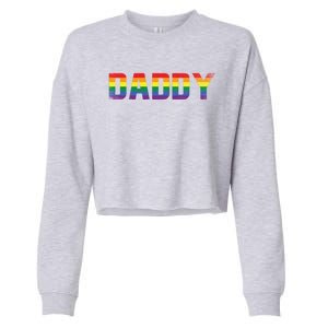 Daddy Dad Rainbow Flag Queer Lesbian Priide Csd Lgbt Gift Cropped Pullover Crew