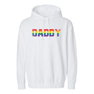 Daddy Dad Rainbow Flag Queer Lesbian Priide Csd Lgbt Gift Garment-Dyed Fleece Hoodie