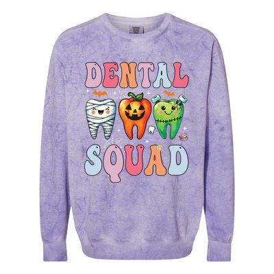 Dental Dentist Squad Funny Halloween Dental Team Costume Gift Colorblast Crewneck Sweatshirt