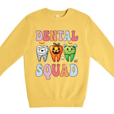 Dental Dentist Squad Funny Halloween Dental Team Costume Gift Premium Crewneck Sweatshirt