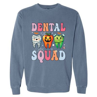 Dental Dentist Squad Funny Halloween Dental Team Costume Gift Garment-Dyed Sweatshirt