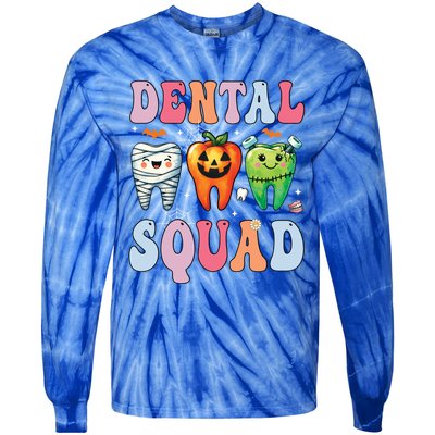 Dental Dentist Squad Funny Halloween Dental Team Costume Gift Tie-Dye Long Sleeve Shirt