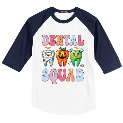 Dental Dentist Squad Funny Halloween Dental Team Costume Gift Baseball Sleeve Shirt