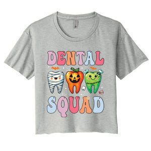 Dental Dentist Squad Funny Halloween Dental Team Costume Gift Women's Crop Top Tee