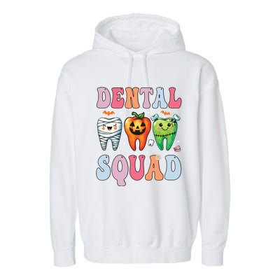 Dental Dentist Squad Funny Halloween Dental Team Costume Gift Garment-Dyed Fleece Hoodie