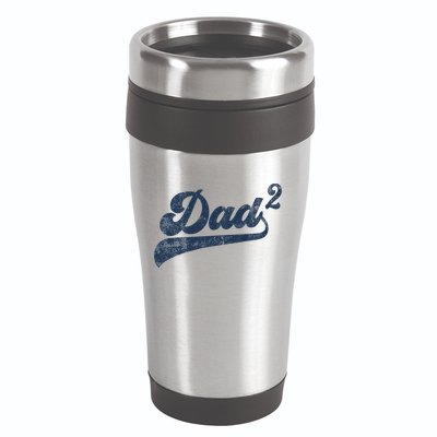 Dad2 Dad Squared Gifts Father Of Two Daddy 2 Second Time Dad 16oz Travel Tumbler