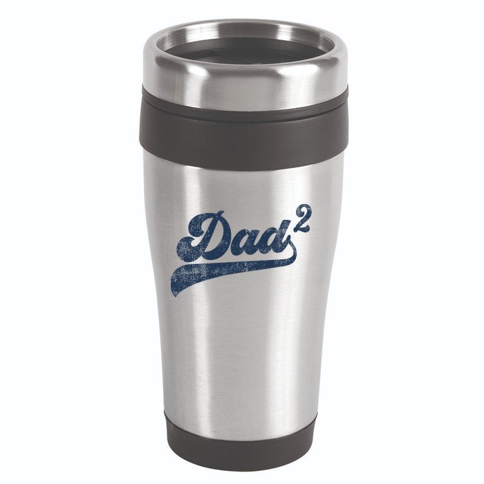Dad2 Dad Squared Gifts Father Of Two Daddy 2 Second Time Dad 16oz Travel Tumbler