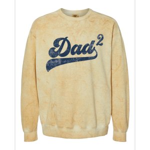 Dad2 Dad Squared Gifts Father Of Two Daddy 2 Second Time Dad Colorblast Crewneck Sweatshirt