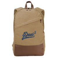 Dad2 Dad Squared Gifts Father Of Two Daddy 2 Second Time Dad Cotton Canvas Backpack