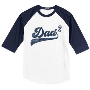 Dad2 Dad Squared Gifts Father Of Two Daddy 2 Second Time Dad Baseball Sleeve Shirt