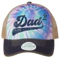 Dad2 Dad Squared Gifts Father Of Two Daddy 2 Second Time Dad Legacy Tie Dye Trucker Hat