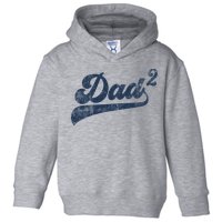 Dad2 Dad Squared Gifts Father Of Two Daddy 2 Second Time Dad Toddler Hoodie
