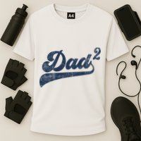 Dad2 Dad Squared Gifts Father Of Two Daddy 2 Second Time Dad Performance Shirt