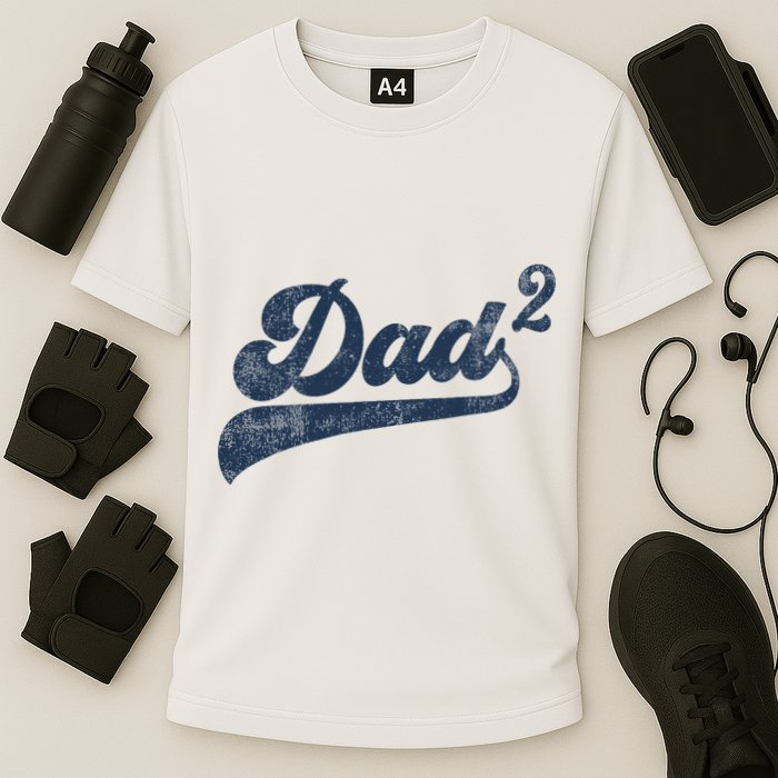 Dad2 Dad Squared Gifts Father Of Two Daddy 2 Second Time Dad Performance Shirt