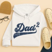 Dad2 Dad Squared Gifts Father Of Two Daddy 2 Second Time Dad Hoodie