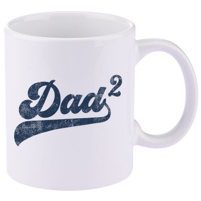 Dad2 Dad Squared Gifts Father Of Two Daddy 2 Second Time Dad 11oz C Handle Ceramic Mug