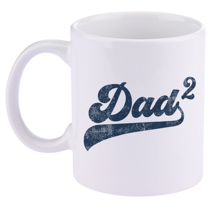 Dad2 Dad Squared Gifts Father Of Two Daddy 2 Second Time Dad 11oz C Handle Ceramic Mug