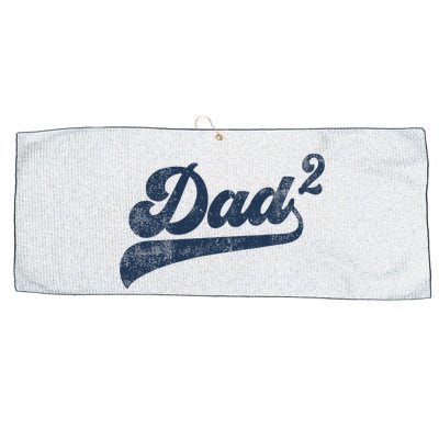 Dad2 Dad Squared Gifts Father Of Two Daddy 2 Second Time Dad Large Microfiber Waffle Golf Towel