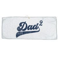 Dad2 Dad Squared Gifts Father Of Two Daddy 2 Second Time Dad Large Microfiber Waffle Golf Towel