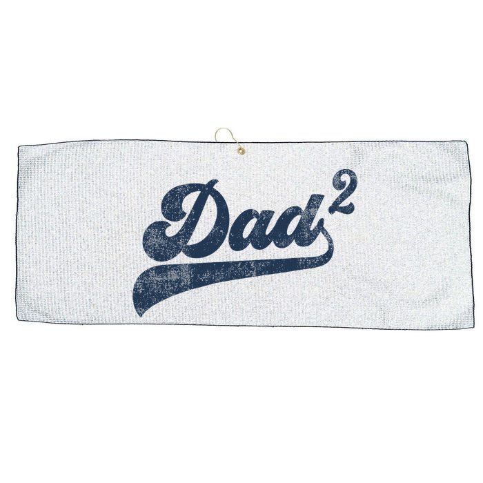 Dad2 Dad Squared Gifts Father Of Two Daddy 2 Second Time Dad Large Microfiber Waffle Golf Towel
