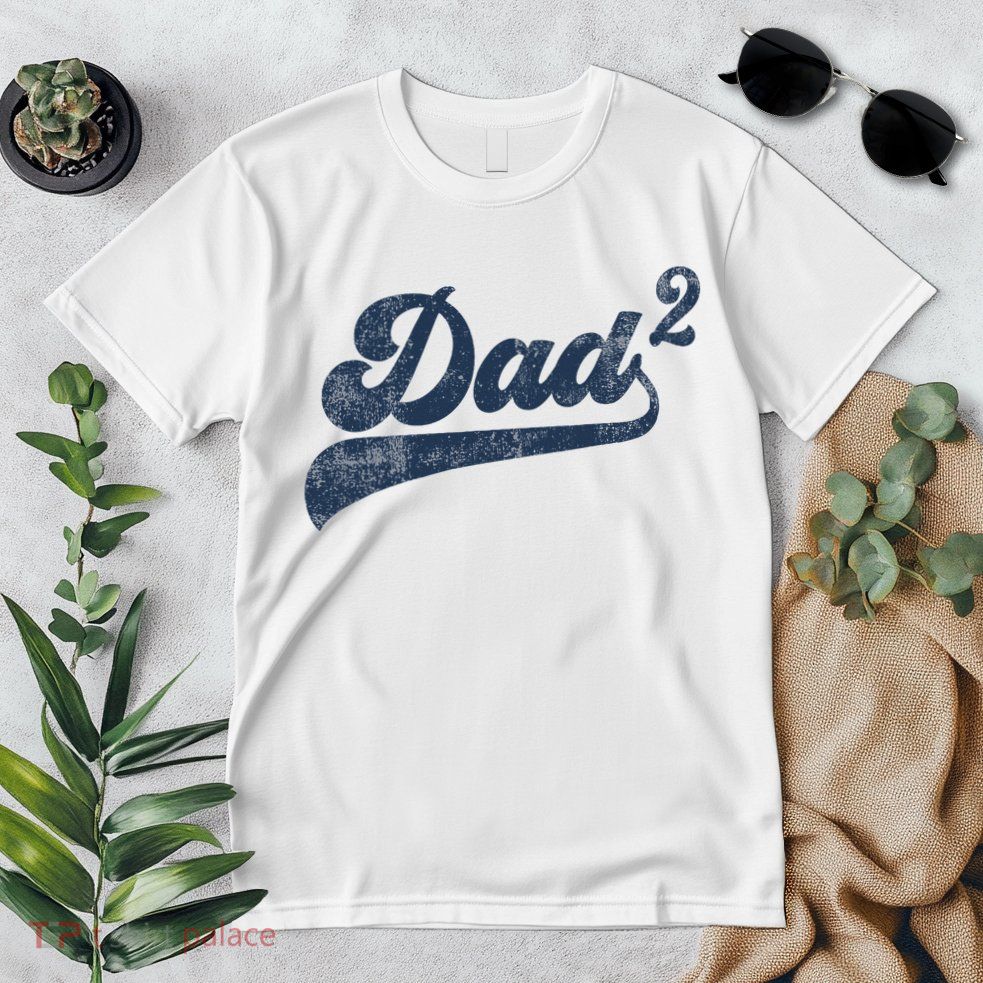 Dad2 Dad Squared Gifts Father Of Two Daddy 2 Second Time Dad Premium T-Shirt