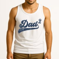 Dad2 Dad Squared Gifts Father Of Two Daddy 2 Second Time Dad Tank Top