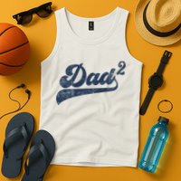 Dad2 Dad Squared Gifts Father Of Two Daddy 2 Second Time Dad Tank Top