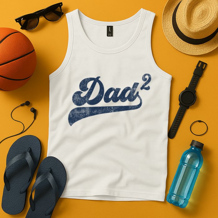 Dad2 Dad Squared Gifts Father Of Two Daddy 2 Second Time Dad Tank Top