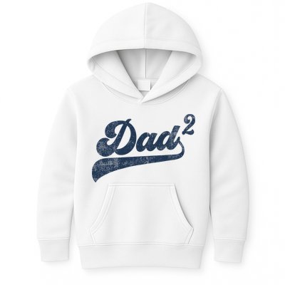 Dad2 Dad Squared Gifts Father Of Two Daddy 2 Second Time Dad Kids Hoodie