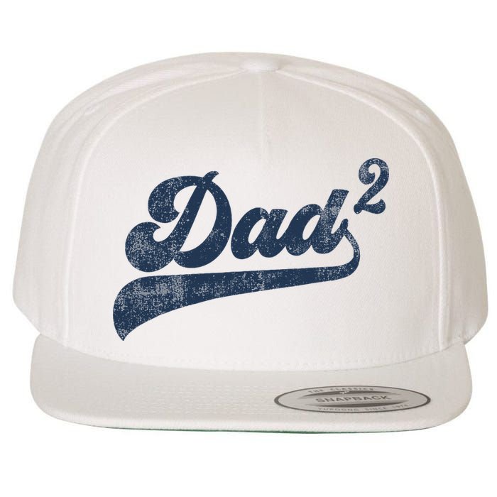 Dad2 Dad Squared Gifts Father Of Two Daddy 2 Second Time Dad Wool Snapback Cap
