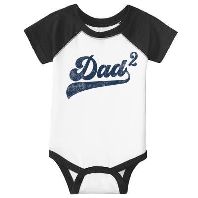 Dad2 Dad Squared Gifts Father Of Two Daddy 2 Second Time Dad Infant Baby Jersey Bodysuit