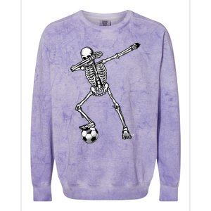 Dab Dabbing Skeleton Football Soccer Colorblast Crewneck Sweatshirt