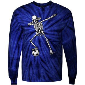 Dab Dabbing Skeleton Football Soccer Tie-Dye Long Sleeve Shirt