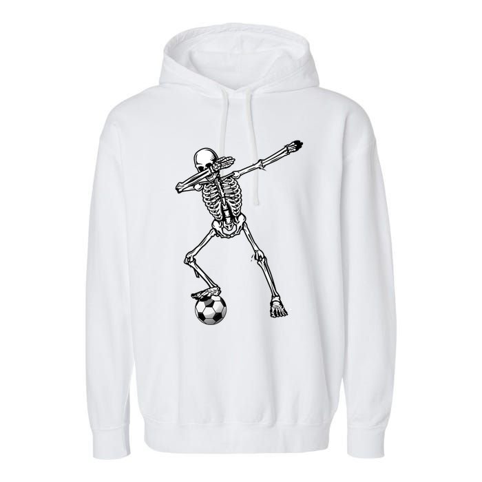 Dab Dabbing Skeleton Football Soccer Garment-Dyed Fleece Hoodie