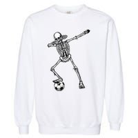 Dab Dabbing Skeleton Football Soccer Garment-Dyed Sweatshirt