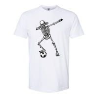 Dab Dabbing Skeleton Football Soccer Softstyle CVC T-Shirt