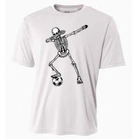 Dab Dabbing Skeleton Football Soccer Cooling Performance Crew T-Shirt