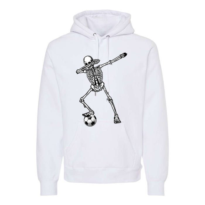 Dab Dabbing Skeleton Football Soccer Premium Hoodie