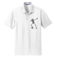 Dab Dabbing Skeleton Football Soccer Dry Zone Grid Polo