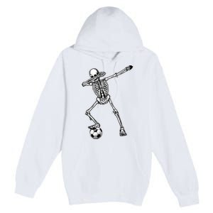 Dab Dabbing Skeleton Football Soccer Premium Pullover Hoodie