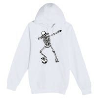 Dab Dabbing Skeleton Football Soccer Premium Pullover Hoodie