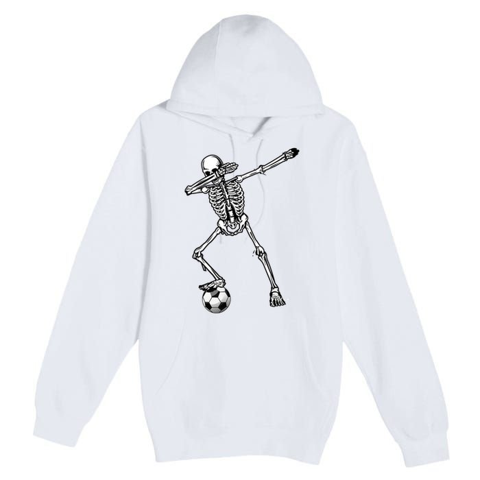 Dab Dabbing Skeleton Football Soccer Premium Pullover Hoodie