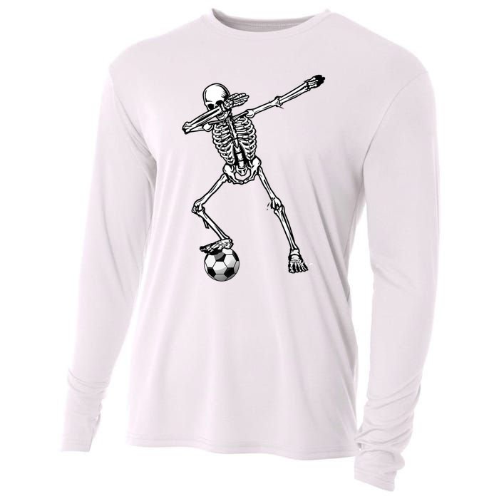 Dab Dabbing Skeleton Football Soccer Cooling Performance Long Sleeve Crew